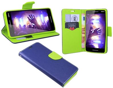 Nokia 2.1 (2018) Tasche Blau Handyhülle Schutzhülle Flip Case Cover Etui Hülle