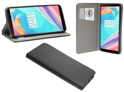 OnePlus 5T Tasche Schwarz Handyhülle Schutzhülle Flip Case Cover Etui Hülle
