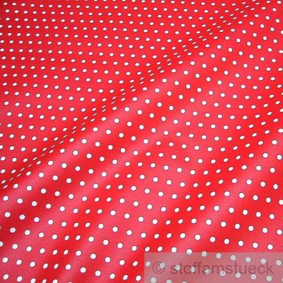Stoff Baumwolle Acryl Punkte klein rot weiß beschichtet wasserabweisend