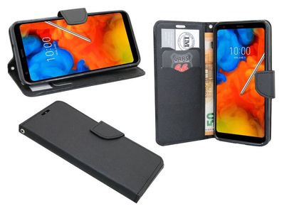 LG Q Stylus Tasche Schwarz Handyhülle Schutzhülle Flip Case Cover Etui Hülle