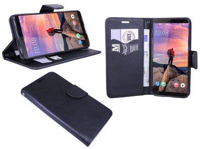 HTC U12+ Tasche Schwarz Handyhülle Schutzhülle Flip Case Cover Etui Hülle