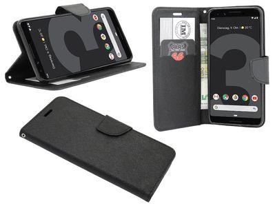 Google Pixel 3 XL Tasche Schwarz Handyhülle Schutzhülle Flip Case Cover Etui Hülle