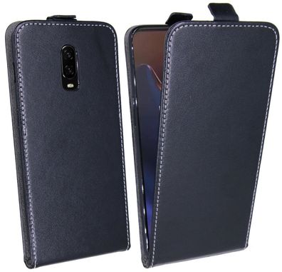 OnePlus 6T Tasche Schwarz Handyhülle Schutzhülle Flip Case Cover Etui Hülle