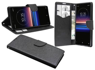 Sony Xperia 1 Tasche Schwarz Handyhülle Schutzhülle Flip Case Cover Etui Hülle