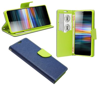 Sony Xperia L3 Tasche Blau Handyhülle Schutzhülle Flip Case Cover Etui Hülle