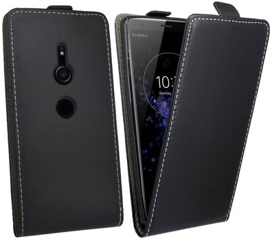 Sony Xperia XZ2 Tasche Schwarz Handyhülle Schutzhülle Flip Case Cover Etui Hülle