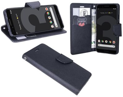 Google Pixel 3 Tasche Schwarz Handyhülle Schutzhülle Flip Case Cover Etui Hülle