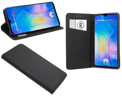 Huawei Mate 20 Tasche Schwarz Handyhülle Schutzhülle Flip Case Cover Etui Hülle