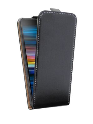 Samsung Galaxy A70 Tasche Schwarz Handyhülle Schutzhülle Flip Case Cover Etui Hülle