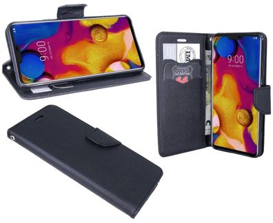 LG V40 ThinQ Tasche Schwarz Handyhülle Schutzhülle Flip Case Cover Etui Hülle
