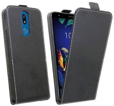 LG K40 Tasche Schwarz Handyhülle Schutzhülle Flip Case Cover Etui Hülle