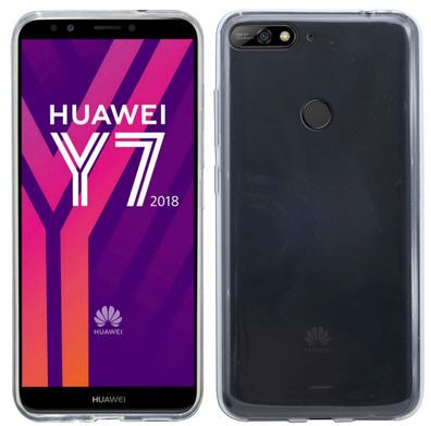 Huawei Y7 2018 Silikon Handyhülle Transparent Schutzhülle Case Cover Hülle Backcover