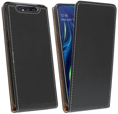 Samsung Galaxy A80 Tasche Schwarz Handyhülle Schutzhülle Flip Case Cover Etui Hülle