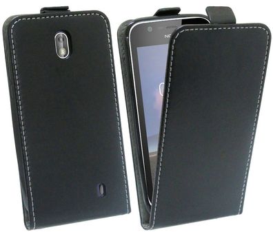 Nokia 1 Tasche Schwarz Handyhülle Schutzhülle Flip Case Cover Etui Hülle