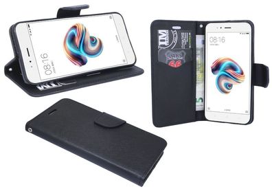 Xiaomi Mi A1 Tasche Schwarz Handyhülle Schutzhülle Flip Case Cover Etui Hülle