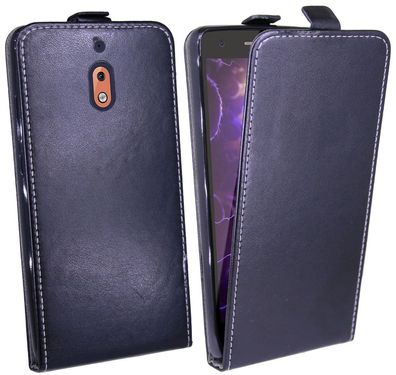 Nokia 2.1 (2018) Tasche Schwarz Handyhülle Schutzhülle Flip Case Cover Etui Hülle