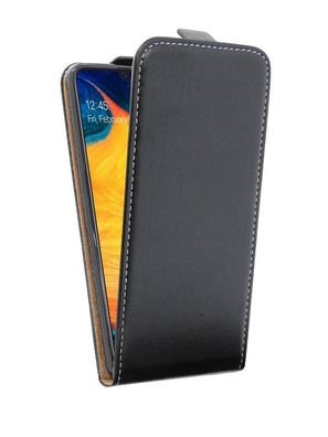 Samsung Galaxy A30 Tasche Schwarz Handyhülle Schutzhülle Flip Case Cover Etui Hülle