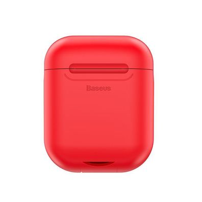 AirPods Wireless Charger Rot Silikontasche + QI Induktives Laden AirPods Kopfhörer
