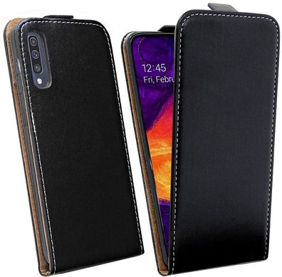 Samsung Galaxy A50 Tasche Schwarz Handyhülle Schutzhülle Flip Case Cover Etui Hülle