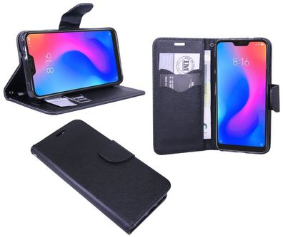 Xiaomi Redmi 6 Pro Tasche Schwarz Handyhülle Schutzhülle Flip Case Cover Etui Hülle