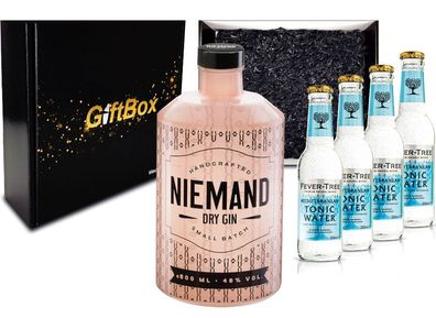 Gin Tonic Giftbox Geschenkset - Niemand Handcrafted Dry Gin 0,5l 500ml (46% Vol