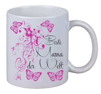 Kaffee Tasse Beste Mama der Welt Schmetterling Floral Weihnachten Muttertag