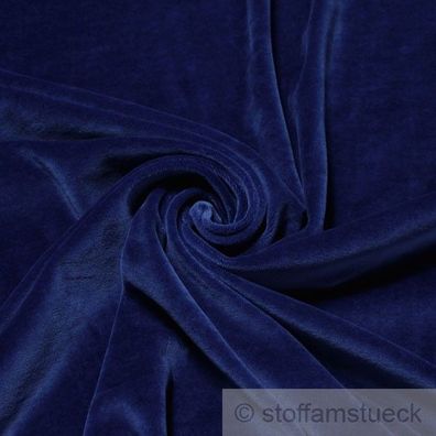 Stoff Baumwolle Polyester Nicki kobaltblau Nicky weich