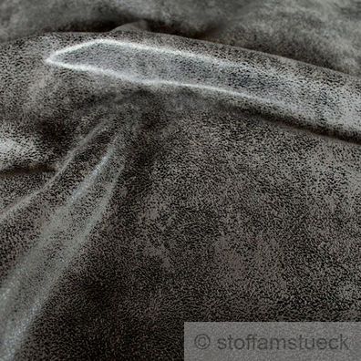Stoff Polyester Kunstleder Antik grau waschbar weich knitterfrei