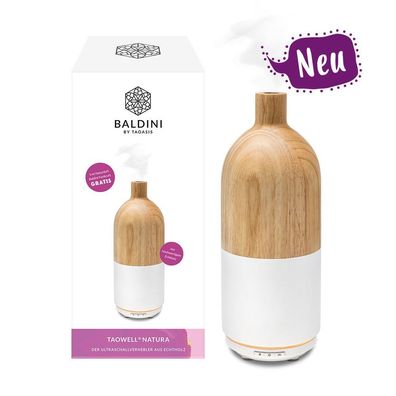 Baldini - TaoWell Natura + 5ml Baldini Feelkraft Ultraschall Vernebler aus Echtholz