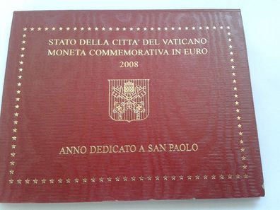 Original 2 euro 2008 Vatikan paolinisches Jahr im Folder .- original, wie verausgabt