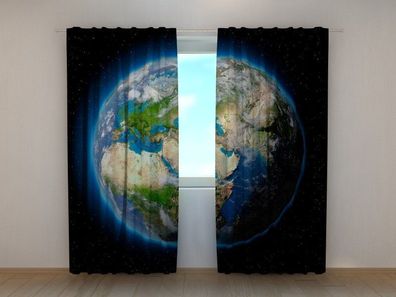 Fotogardine Welt Vorhang bedruckt Fotodruck Fotovorhang mit Motiv nach Maß
