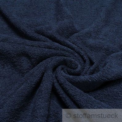 Stoff Baumwolle Frottee dunkelblau Frotté zweiseitig Baumwollstoff marine weich