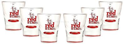 Red Stag Jim Beam Shot Gläser - 6er Set Shotgläser / Schnapsglas / Glas / Gläse