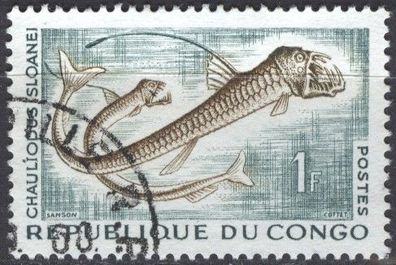 Kongo Brazzaville Mi 14 gest Viperfisch mot2091