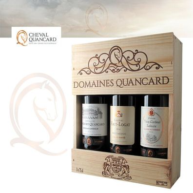 Wein Bordeaux Domaines Quancard (€31,07/ L.) Feine Auswahl 3 Flaschen 750 ml Set