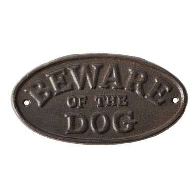 Nostalgisches Schild  "Beware of the Dog" aus Gusseisen 