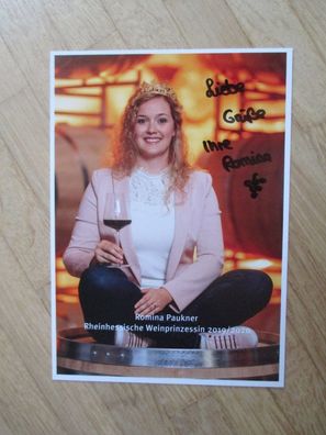 Rheinhessische Weinprinzessin 2019/2020 Romina Paukner - handsigniertes Autogramm!!!