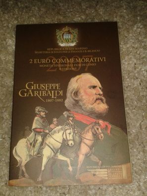 2 euro 2007 San Marino Guiseppe Garibaldi im Folder Blister
