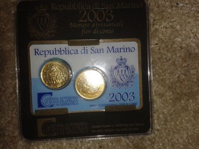 Original Mini KMS 2003 San Marino Minikit 2003 San Marino 20 cent + 50 cent 2003