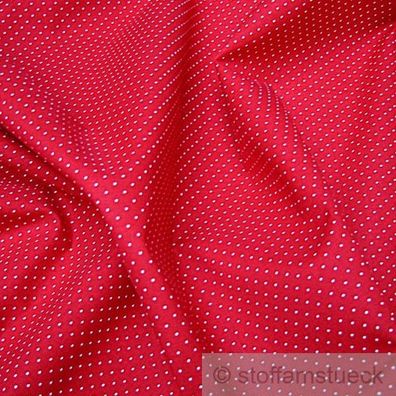 Stoff Baumwolle Punkte ganz klein rot weiß 2,5 mm Tupfen Pünktchen