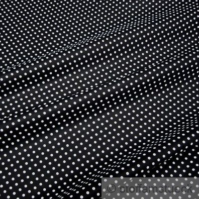 Stoff Baumwolle Punkte ganz klein schwarz weiß 2,5 mm Tupfen Pünktchen