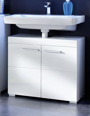 Waschbeckenunterschrank weiß Hochglanz Bad Unterschrank Waschtisch Amanda 60 cm