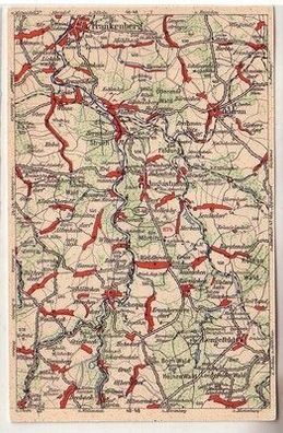 60282 WONA Landkarten Ak Frankenberg, Oederan, Flöha, Zschopau usw. um 1930