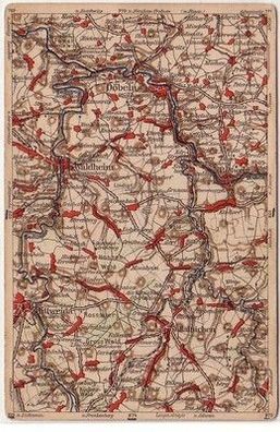 60287 WONA Landkarten Ak Döbeln, Waldheim, Mittweida, Hainichen usw. um 1930