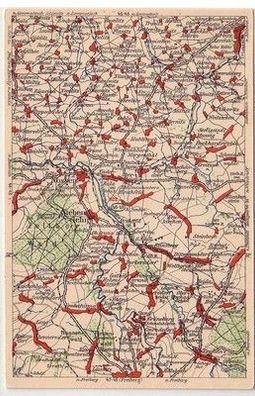 60288 WONA Landkarten Ak Nossen, Siebenlehn, Halsbrücke usw. um 1930