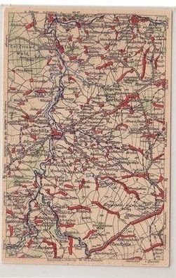 60291 WONA Landkarten Ak Leisnig, Colditz, Rochlitz usw. um 1930