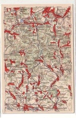 58656 WONA Landkarten Ak Schönlinde Georgenthal Zwickau Haida usw. um 1930