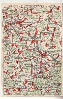 52819 WONA Landkarten Ak Reichenbach Lengenfeld Auerbach Treuen usw. um 1930