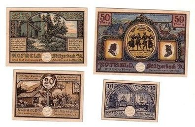 4 x Banknoten Notgeld Stützerbach in Thüringen 1921