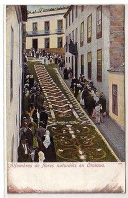 59198 Ak Alfombras de flores naturales en Orotava Spanien um 1910